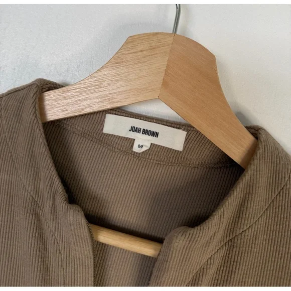 NUDE joah brown invisible zip long sleeve top